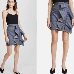 Self-Portrait flounced check skirt US6 UK10